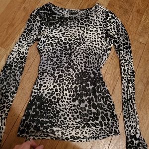 Express Leopard Print Sheer Light Sweater